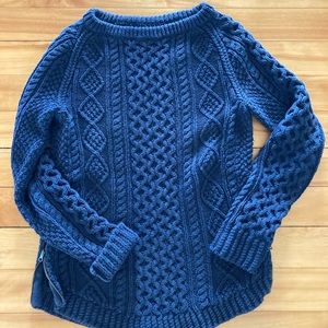 EUC — L.L. Bean Signature Cotton Fisherman Tunic Sweater, XXS, Navy